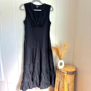 DKNY Black V-Neck Maxi Dress